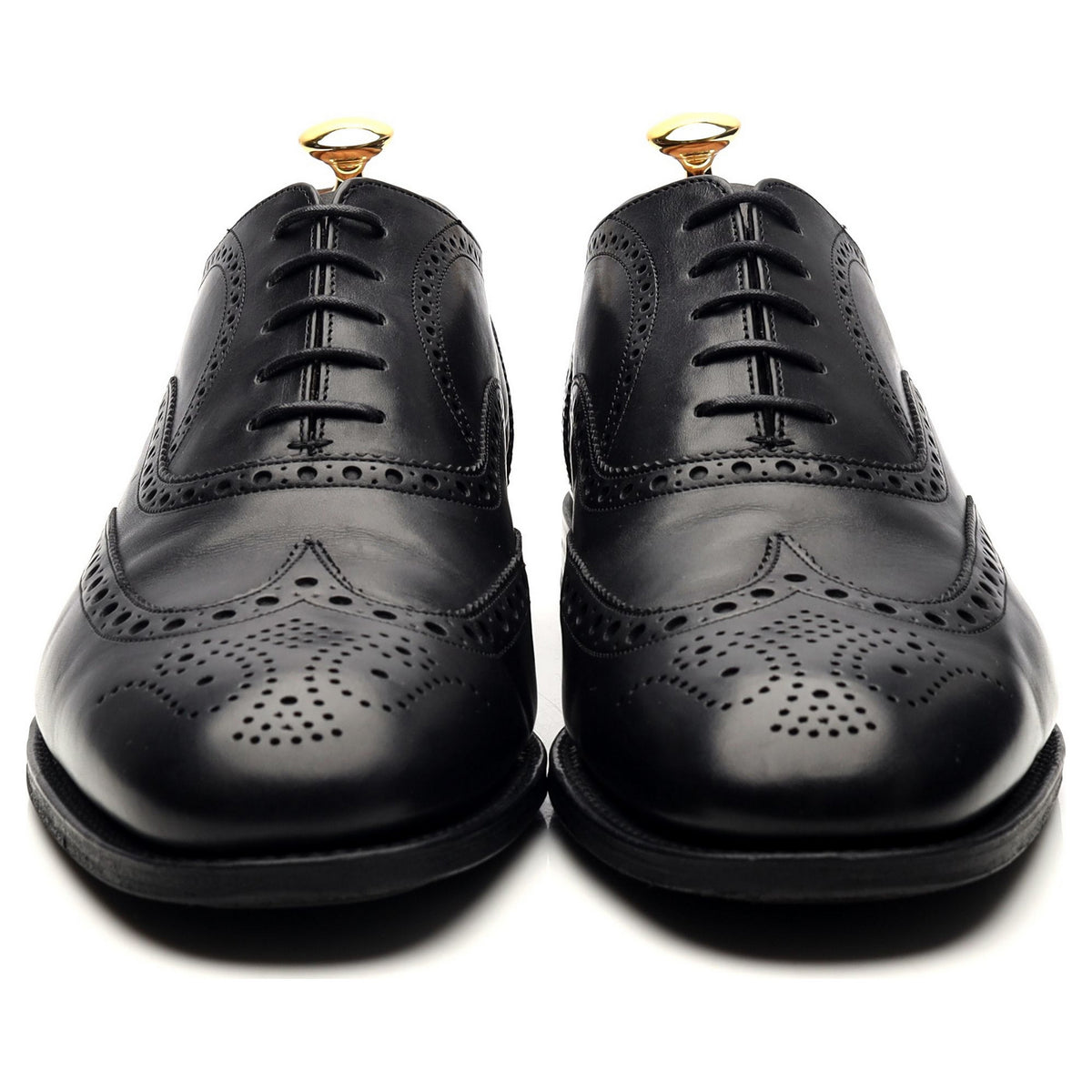 &#39;Tarvin&#39; Black Leather Oxford Brogues UK 10 F
