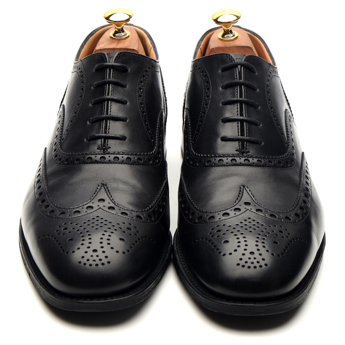 &#39;Tarvin&#39; Black Leather Oxford Brogues UK 10 F