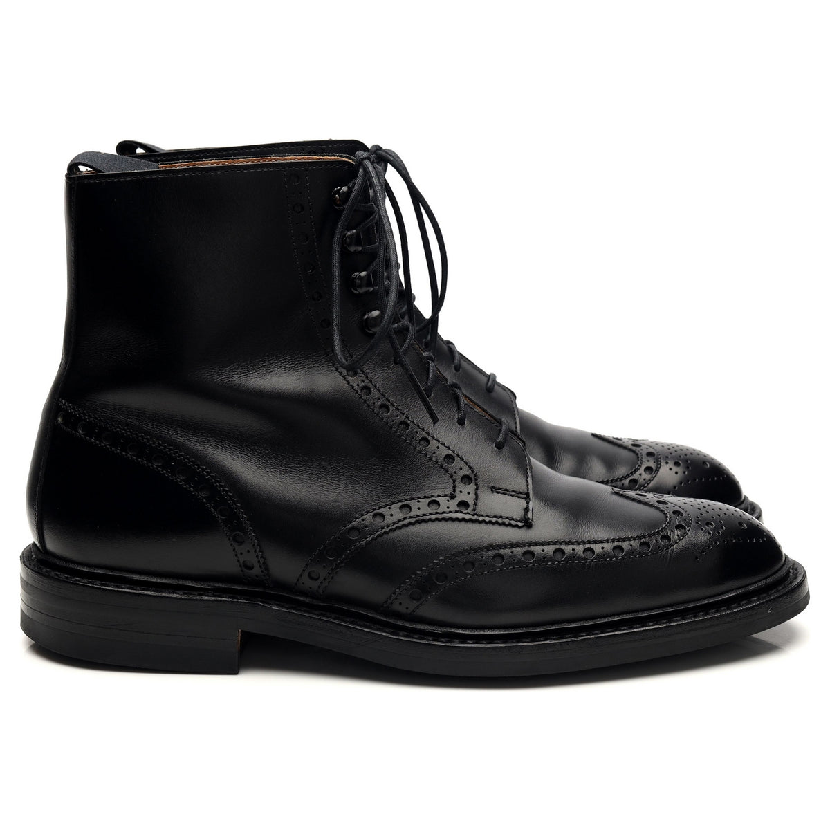 &#39;Skye 3&#39; Black Leather Brogue Boots UK 7 E