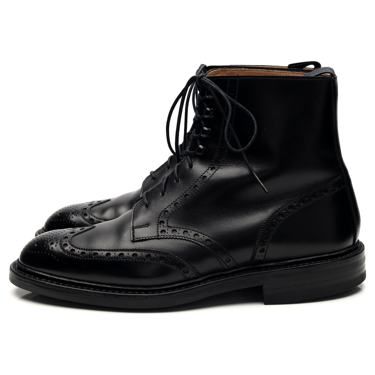 &#39;Skye 3&#39; Black Leather Brogue Boots UK 7 E