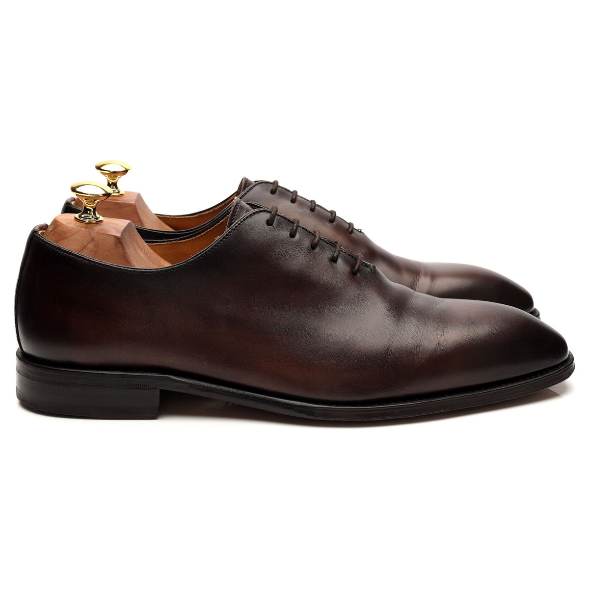 &#39;5216&#39; Dark Brown Leather Wholecut Oxford UK 10