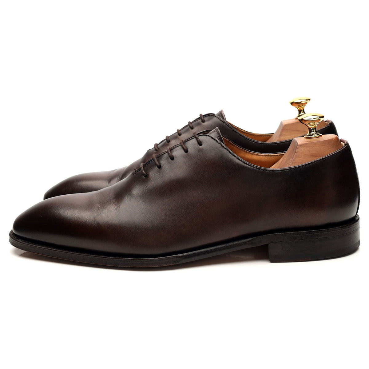 &#39;5216&#39; Dark Brown Leather Wholecut Oxford UK 10