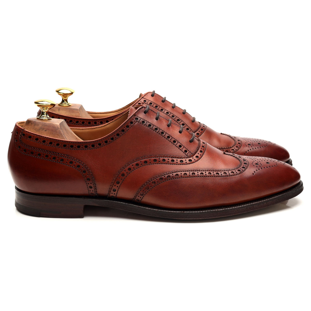 &#39;Finsbury&#39; Tan Brown Leather Oxford Brogue UK 10.5 E