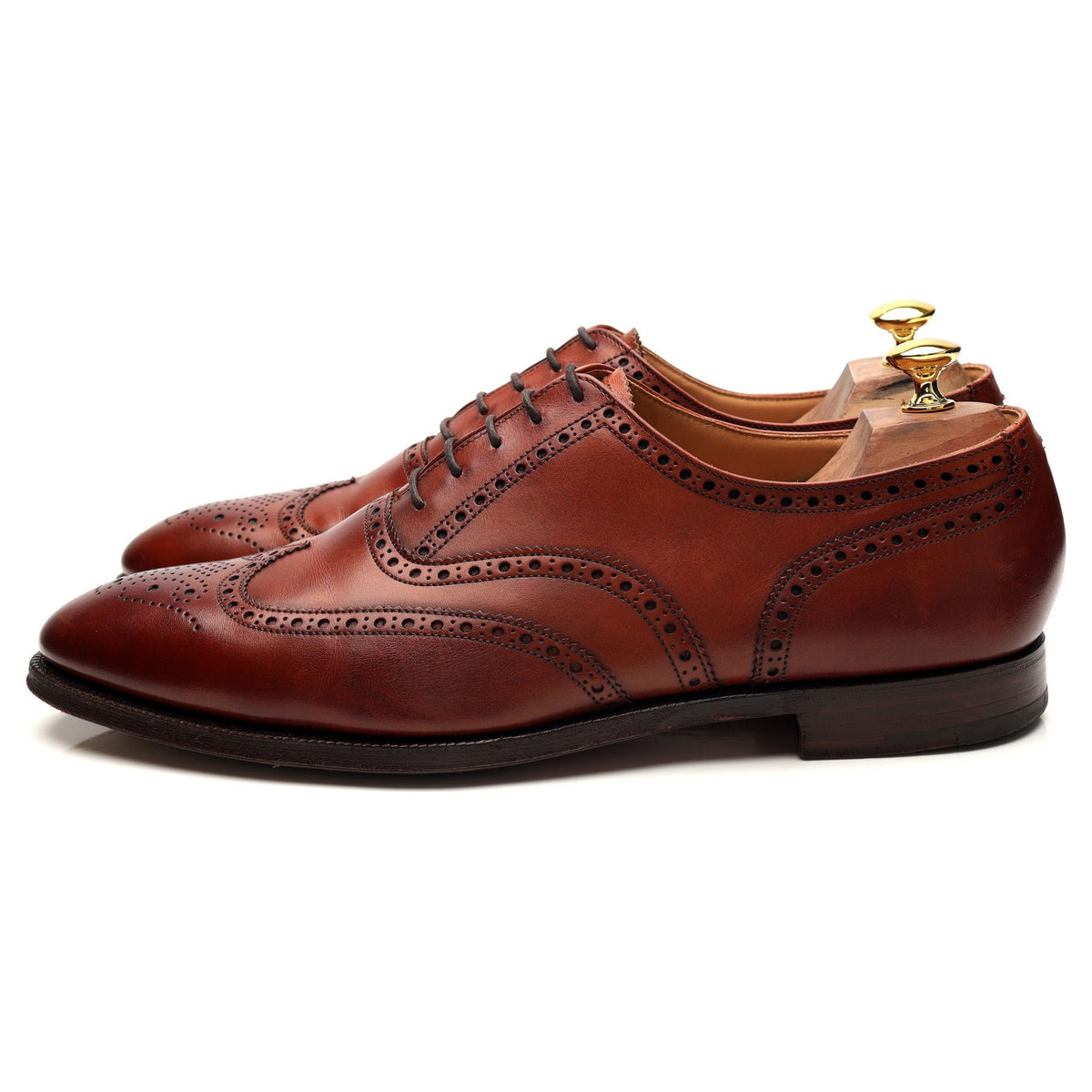 &#39;Finsbury&#39; Tan Brown Leather Oxford Brogue UK 10.5 E