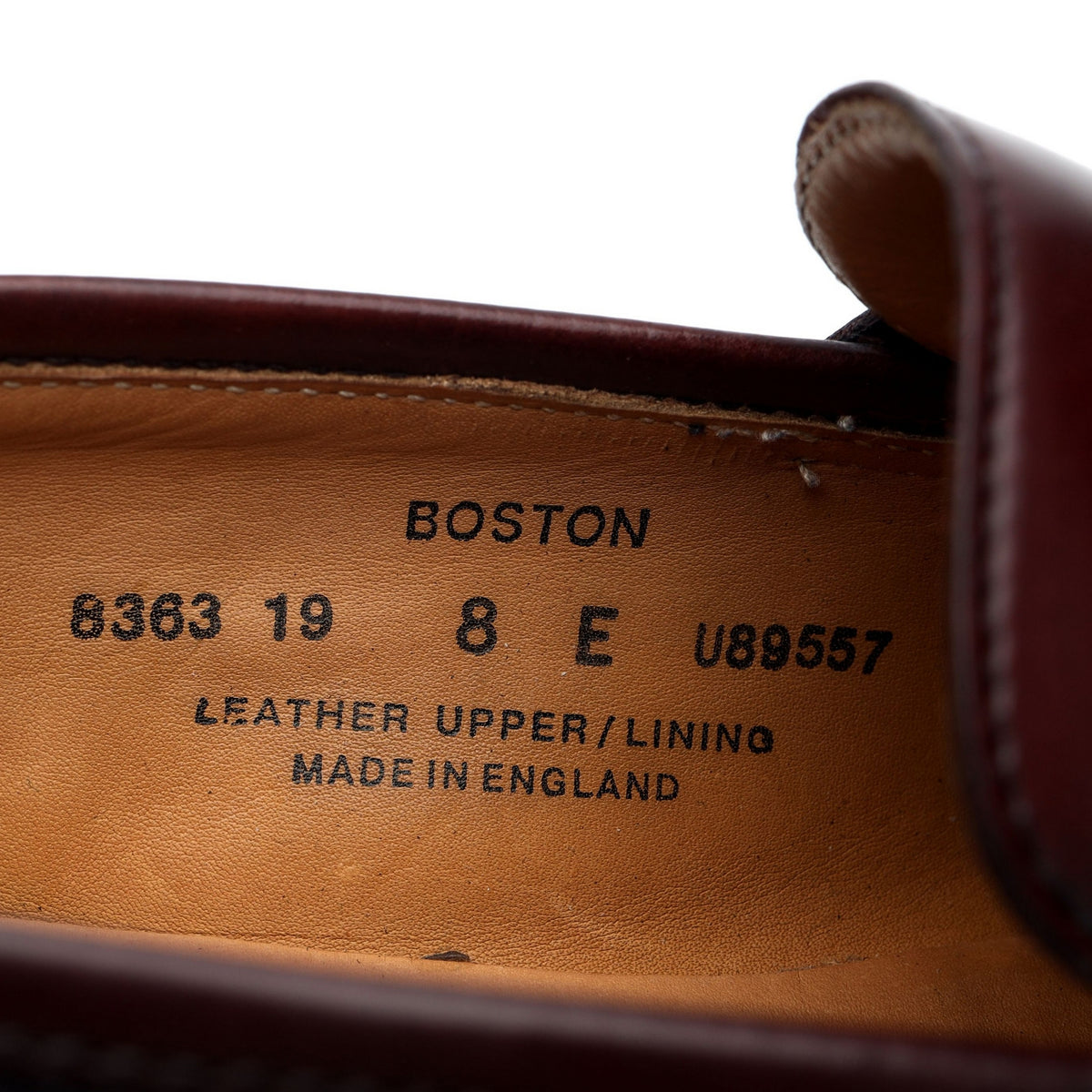 &#39;Boston&#39; Burgundy Leather Loafers UK 8 E