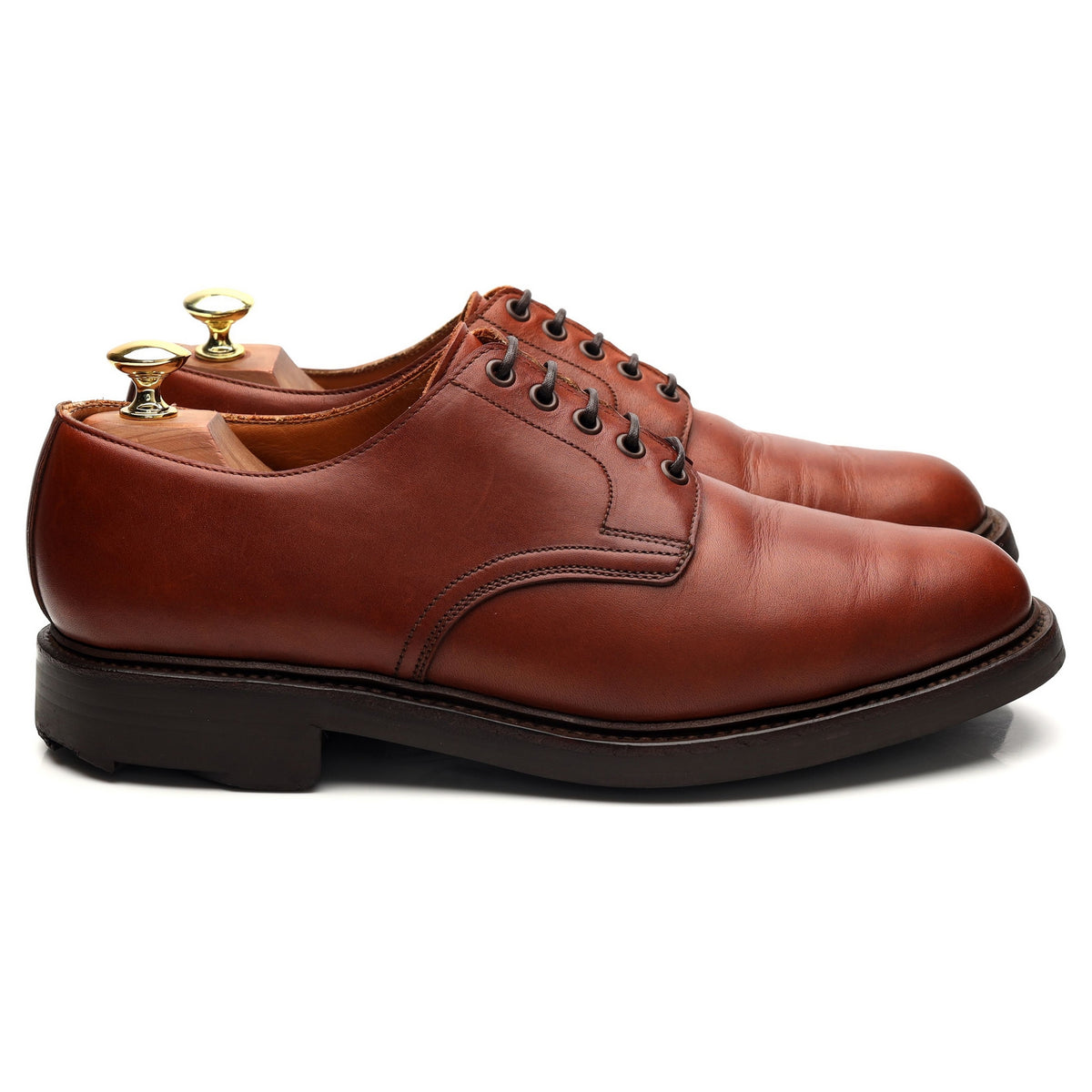 &#39;Stirling&#39; Tan Brown Leather Derby UK 7.5 F