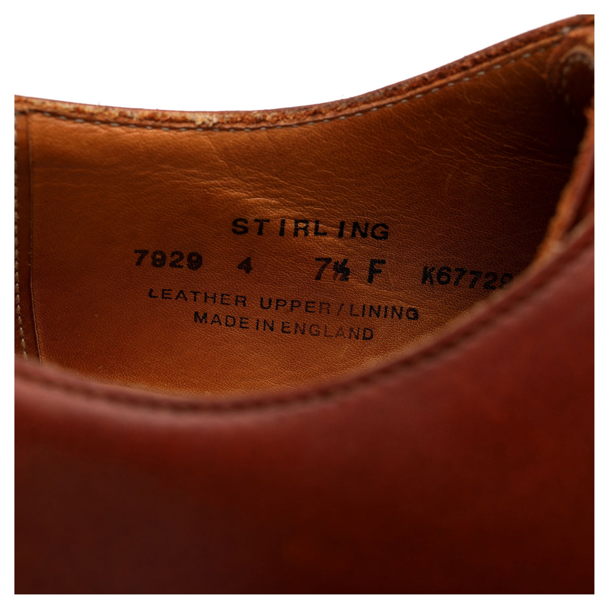 &#39;Stirling&#39; Tan Brown Leather Derby UK 7.5 F