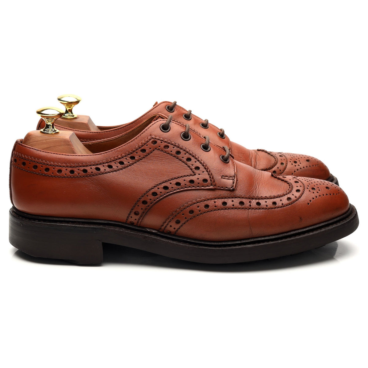 &#39;Angus&#39; Tan Brown Leather Derby Brogues UK 8 EX