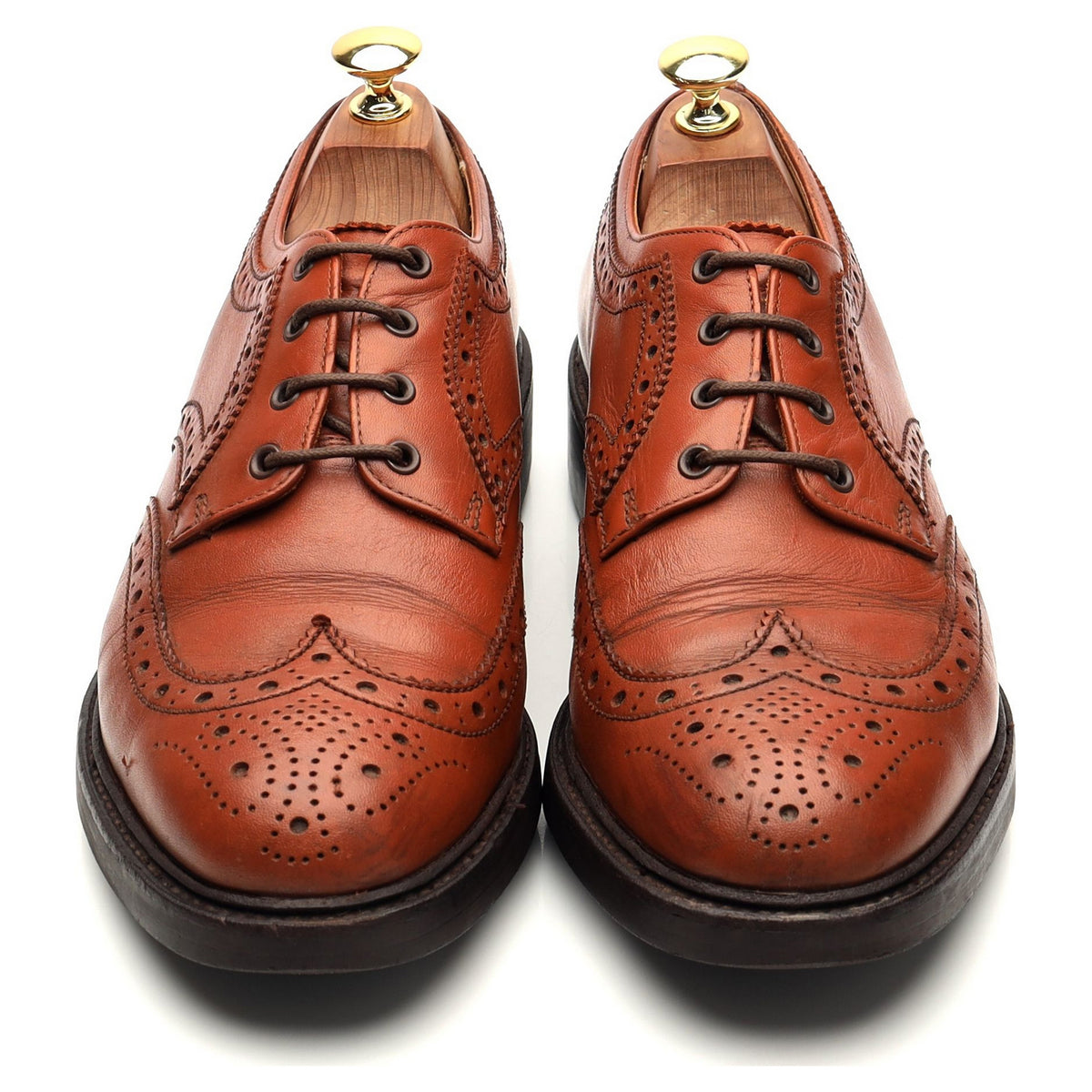 &#39;Angus&#39; Tan Brown Leather Derby Brogues UK 8 EX