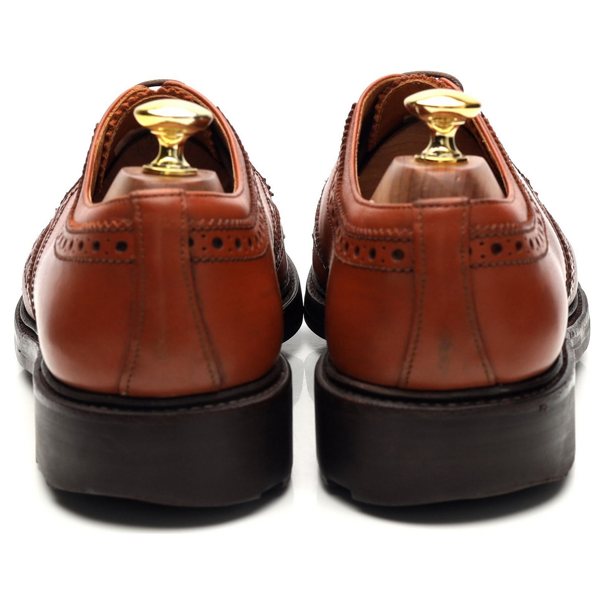 &#39;Angus&#39; Tan Brown Leather Derby Brogues UK 8 EX