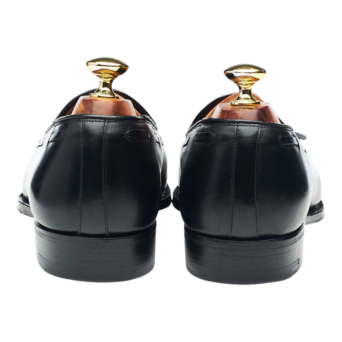 'Keats' Black Leather Tassel Loafers UK 7 E