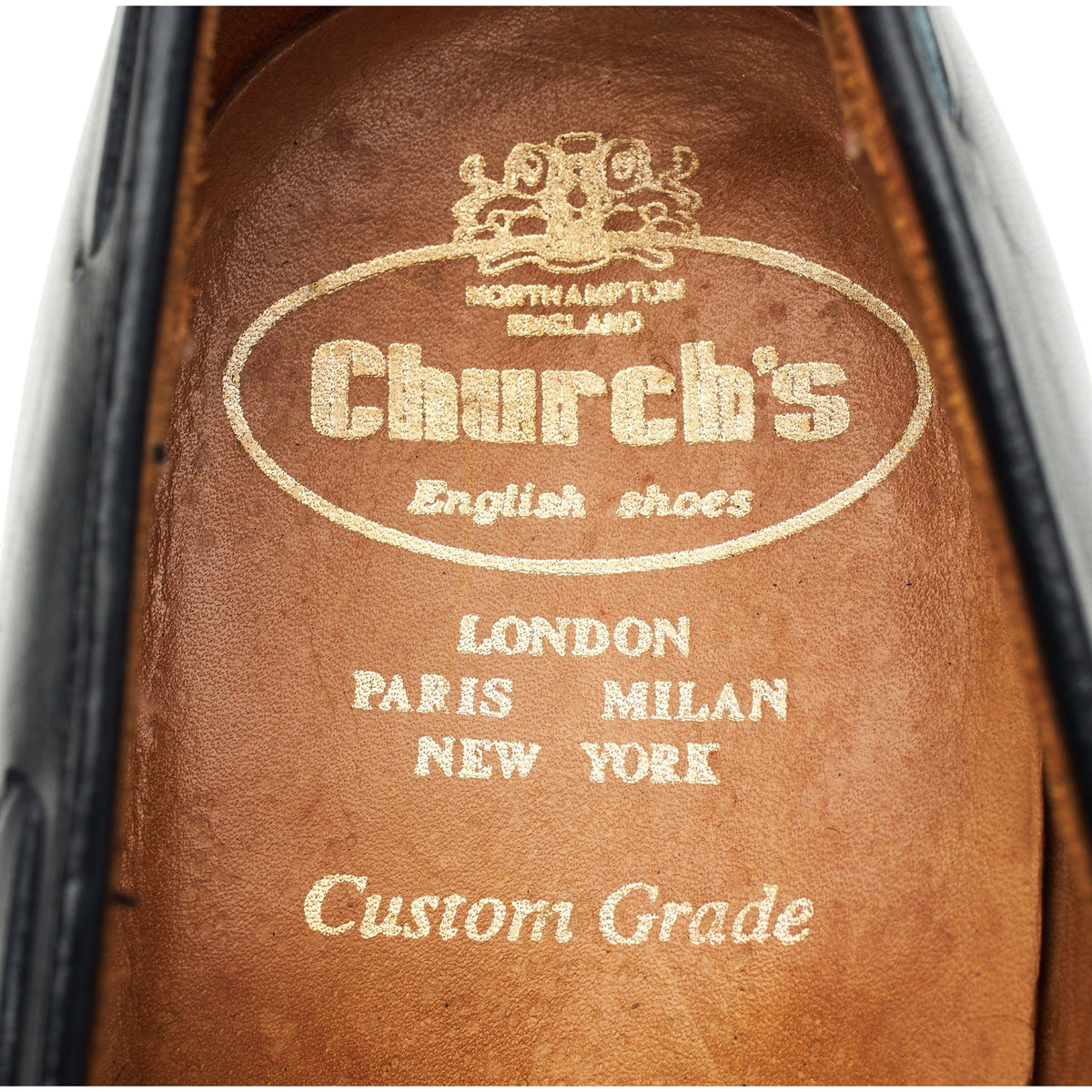 'Keats' Black Leather Tassel Loafers UK 7 E