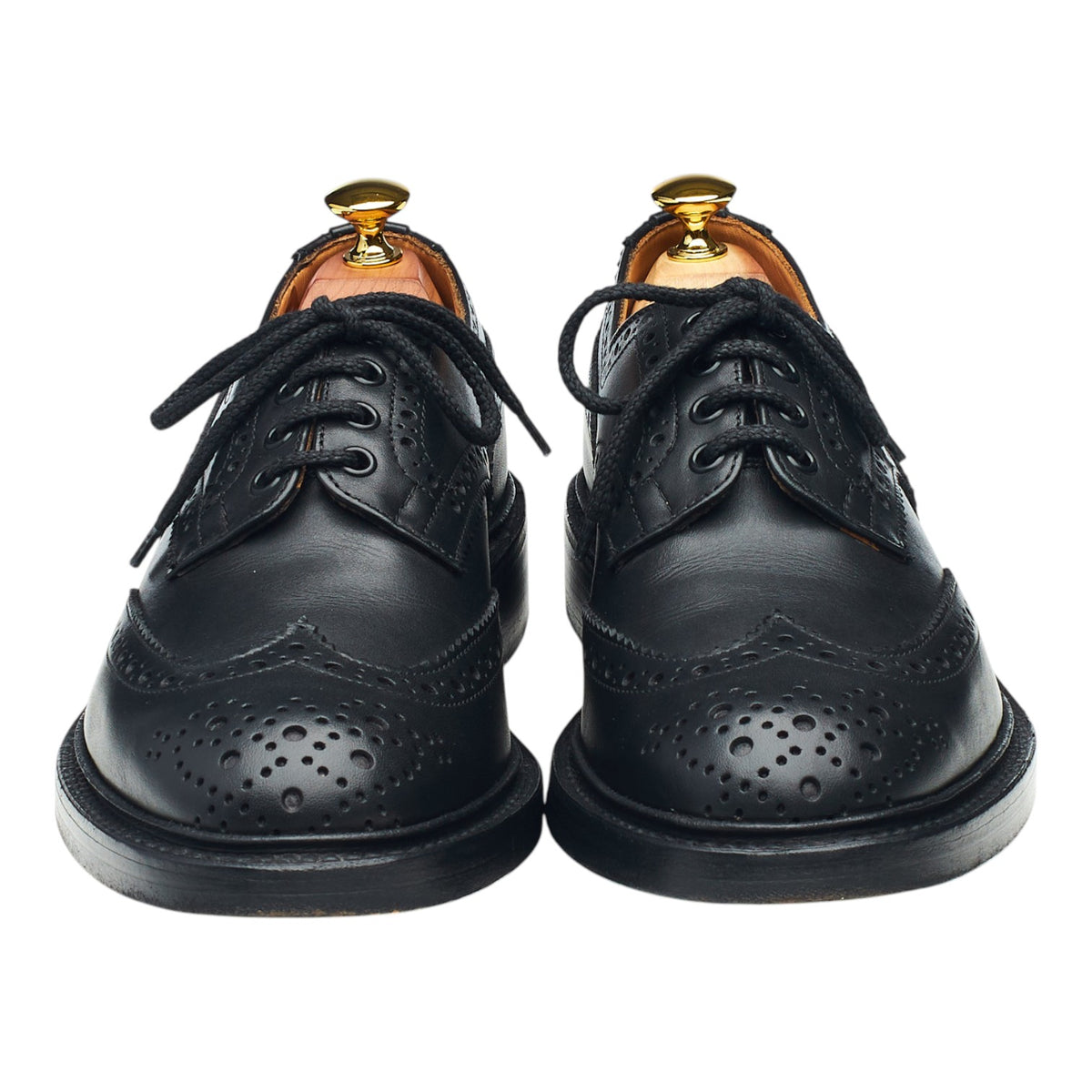 'Keswick' Black Leather Derby Brogues UK 7.5