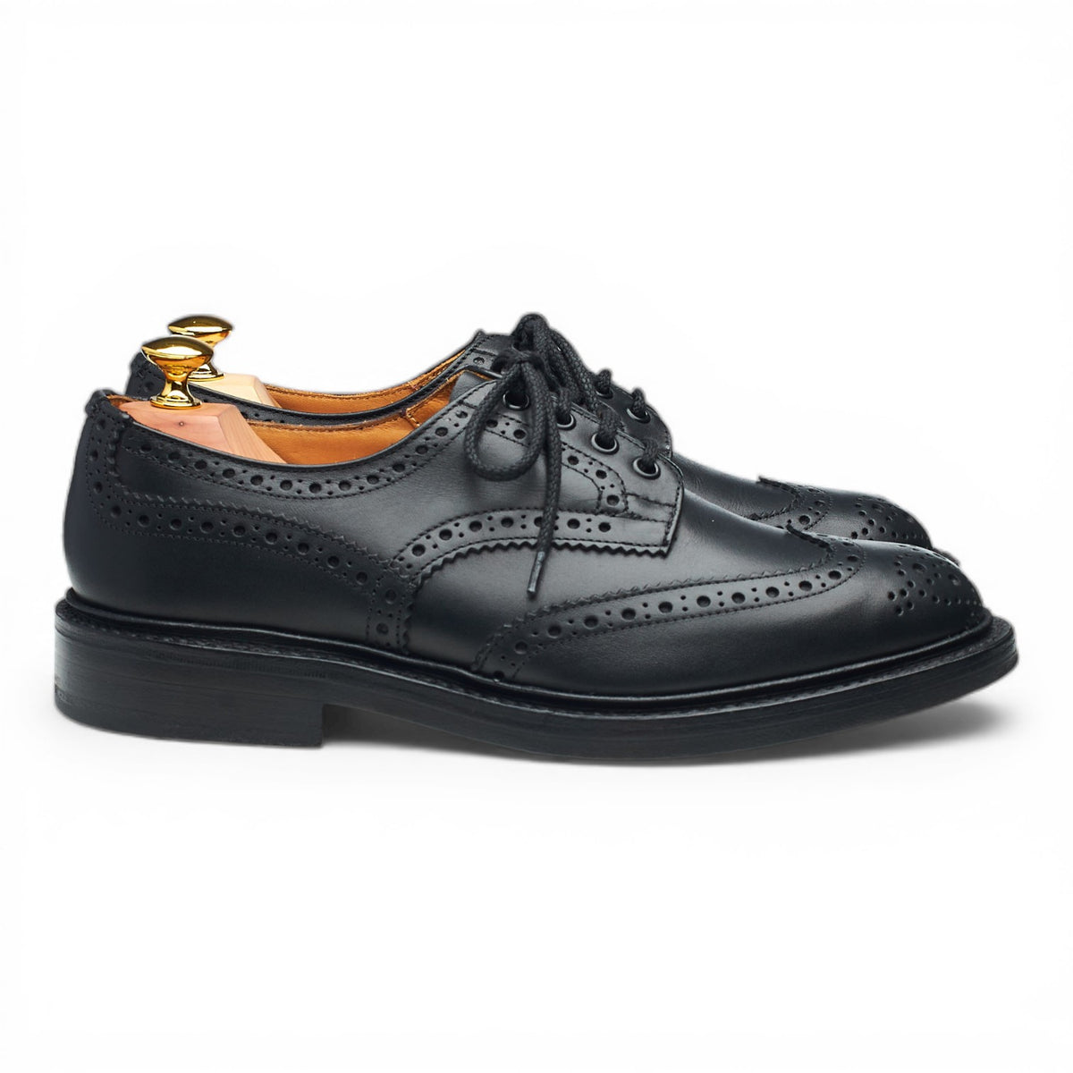 'Keswick' Black Leather Derby Brogues UK 7.5