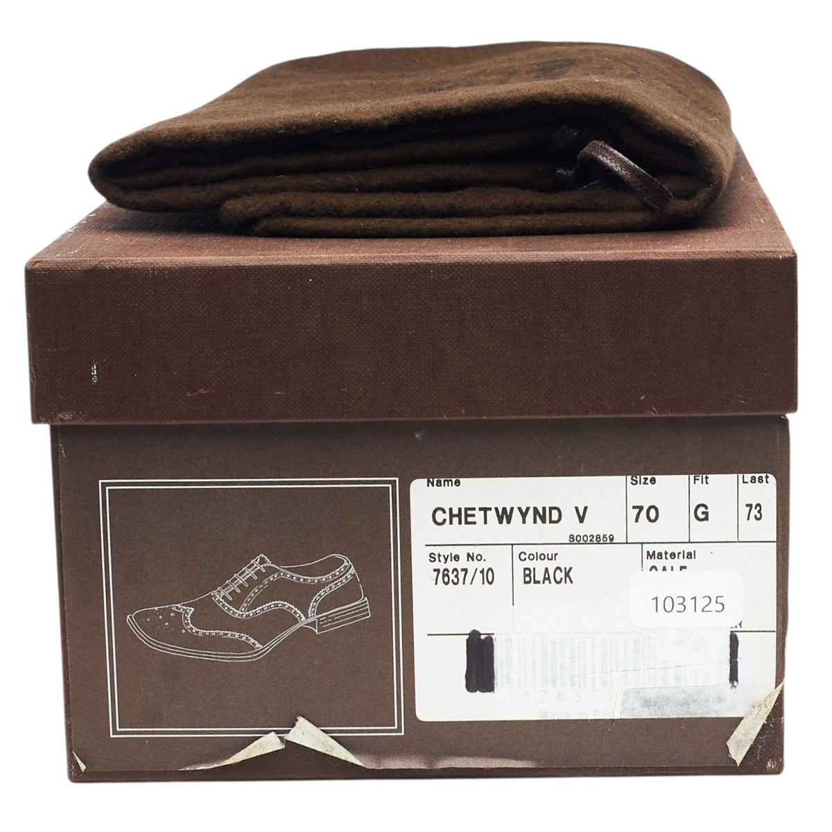 'Chetwynd' Black Leather Oxford Brogues UK 7 G