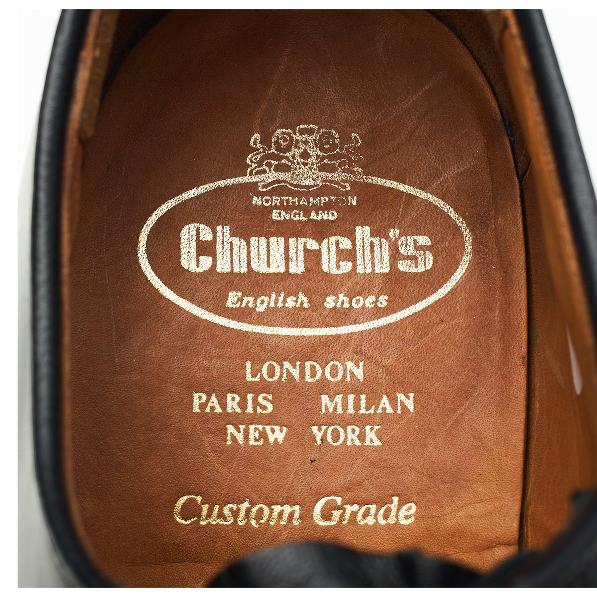 'Stratton' Black Leather Derby UK 8 G