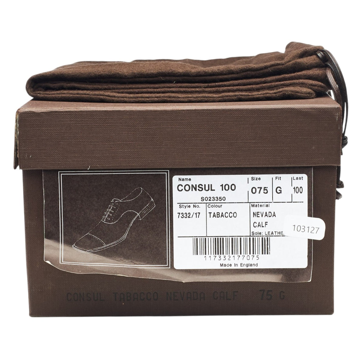 'Consul' Tan Brown Leather Oxford UK 7.5 G