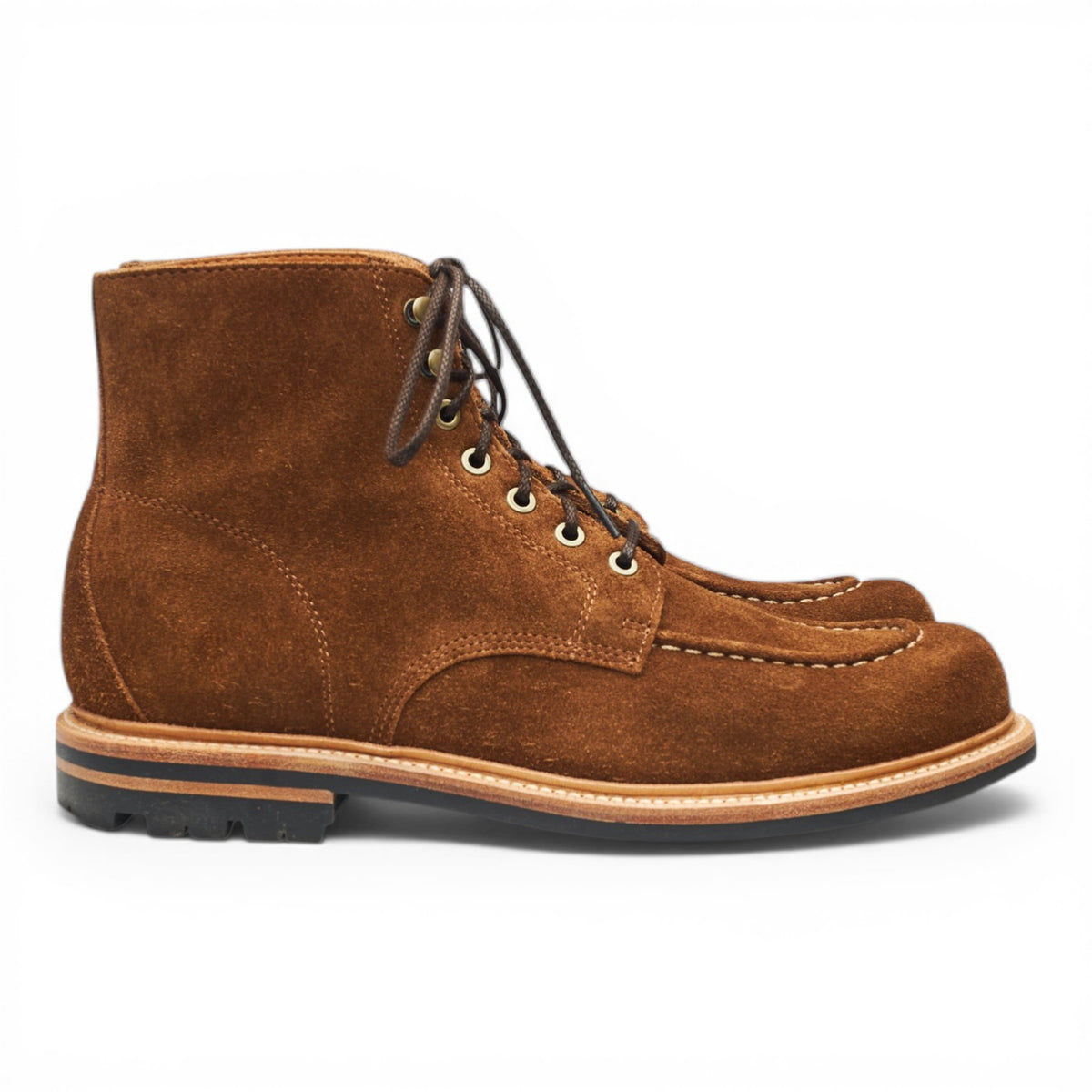 'Brass Boot' Snuff Brown Suede Moc Toe Boots UK 11 US 12 D