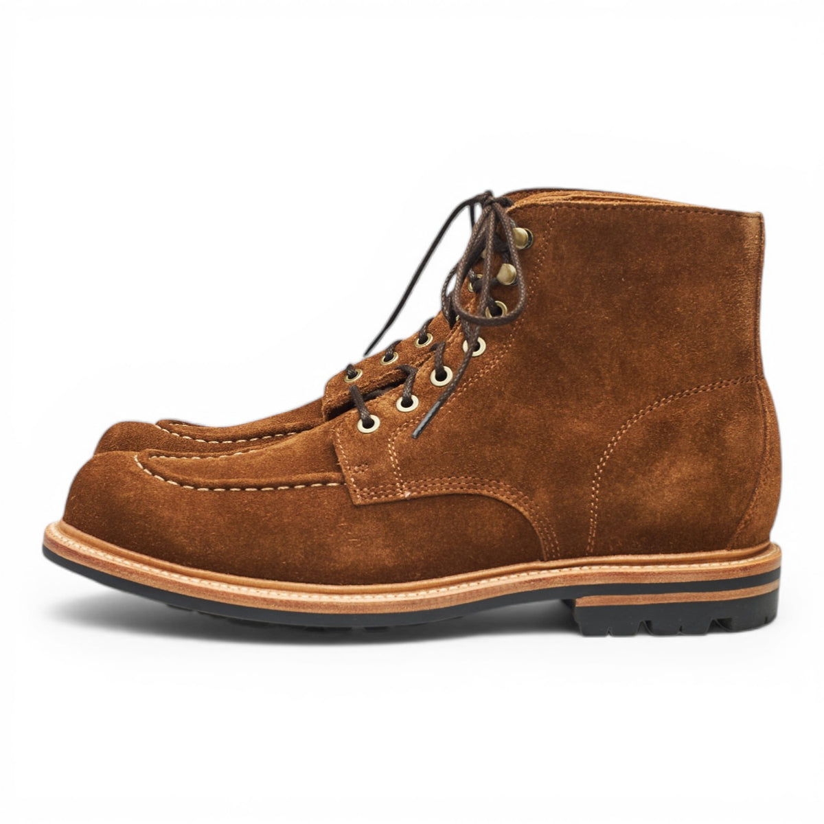 'Brass Boot' Snuff Brown Suede Moc Toe Boots UK 11 US 12 D