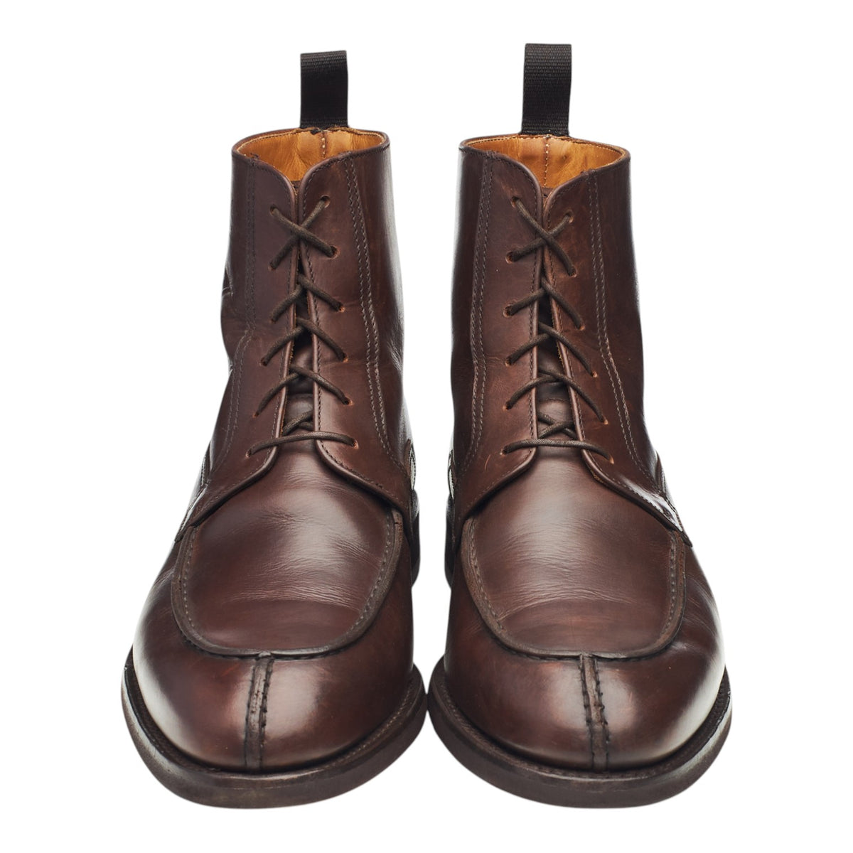 Brown Leather Apron Boots UK 9