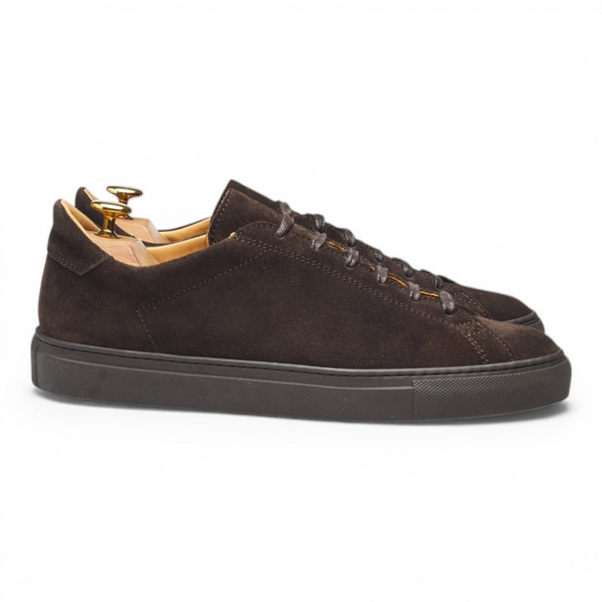 'Racquet Sr' Dark Brown Suede Sneakers UK 9 EU 43