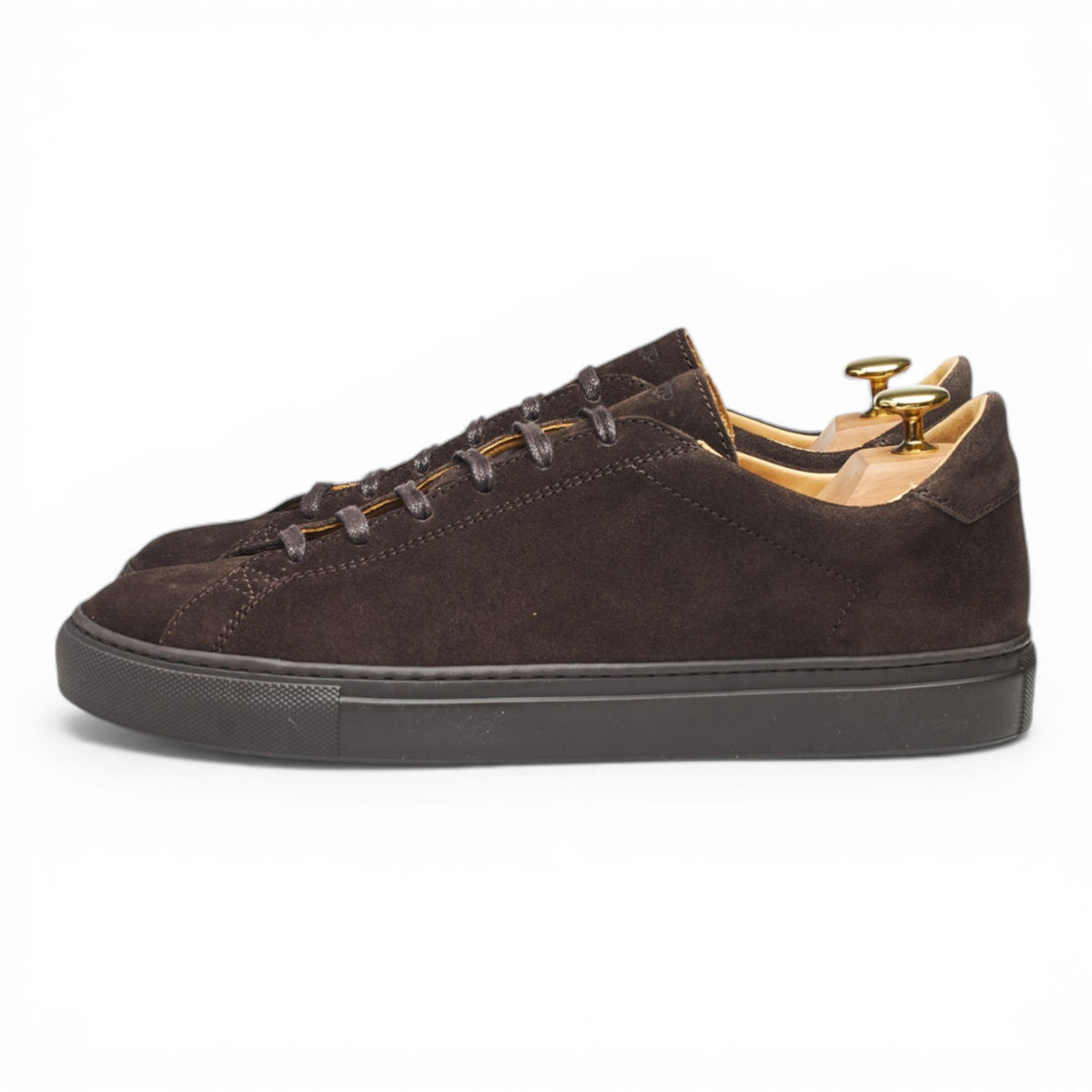 'Racquet Sr' Dark Brown Suede Sneakers UK 9 EU 43