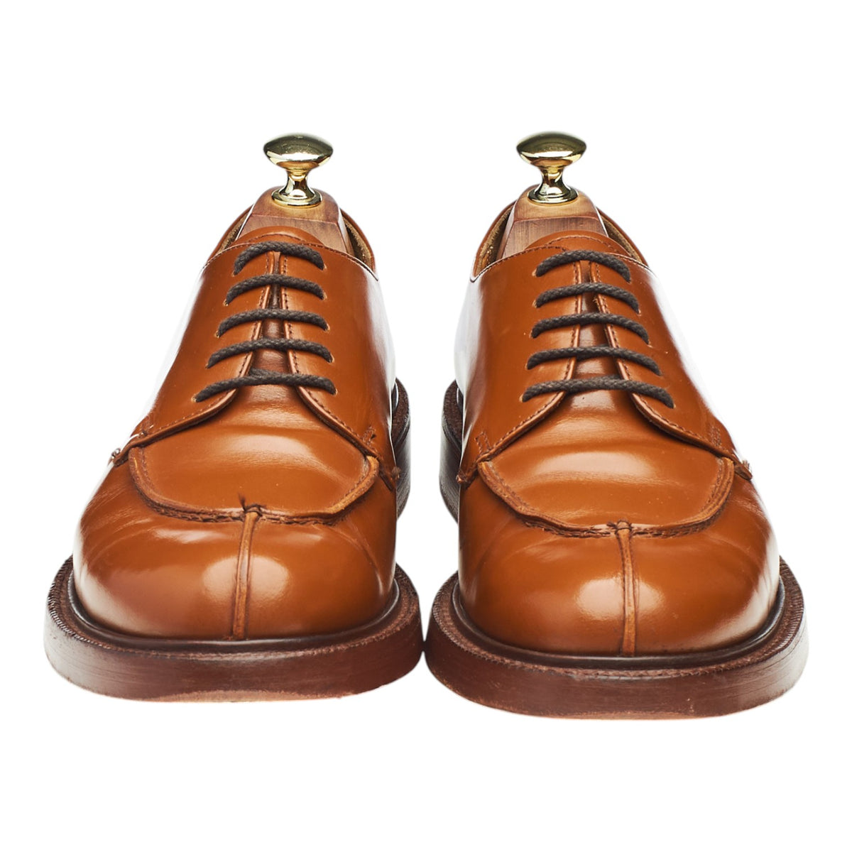 'Alex' Tan Brown Leather Split Toe Derby UK 7.5 F