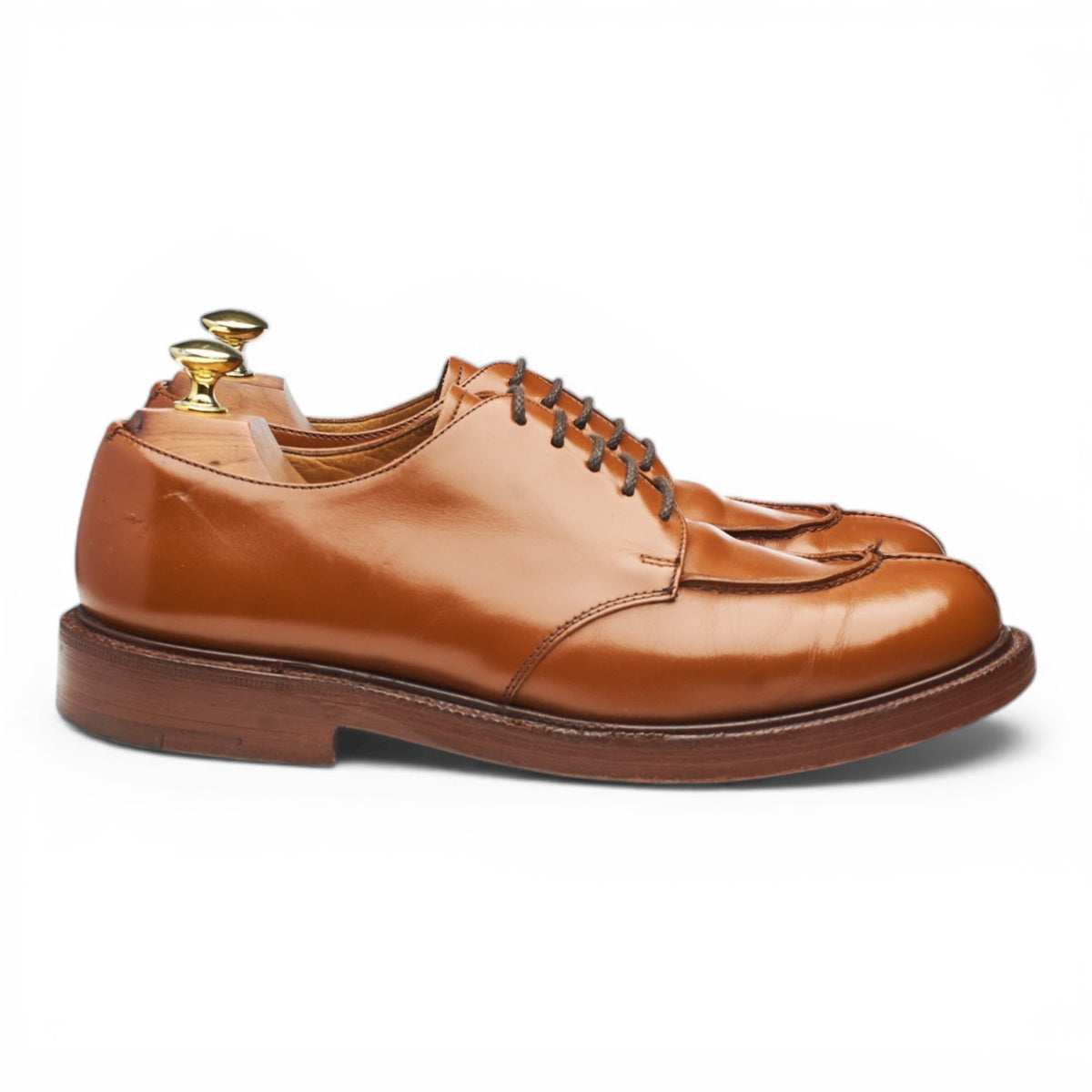 'Alex' Tan Brown Leather Split Toe Derby UK 7.5 F