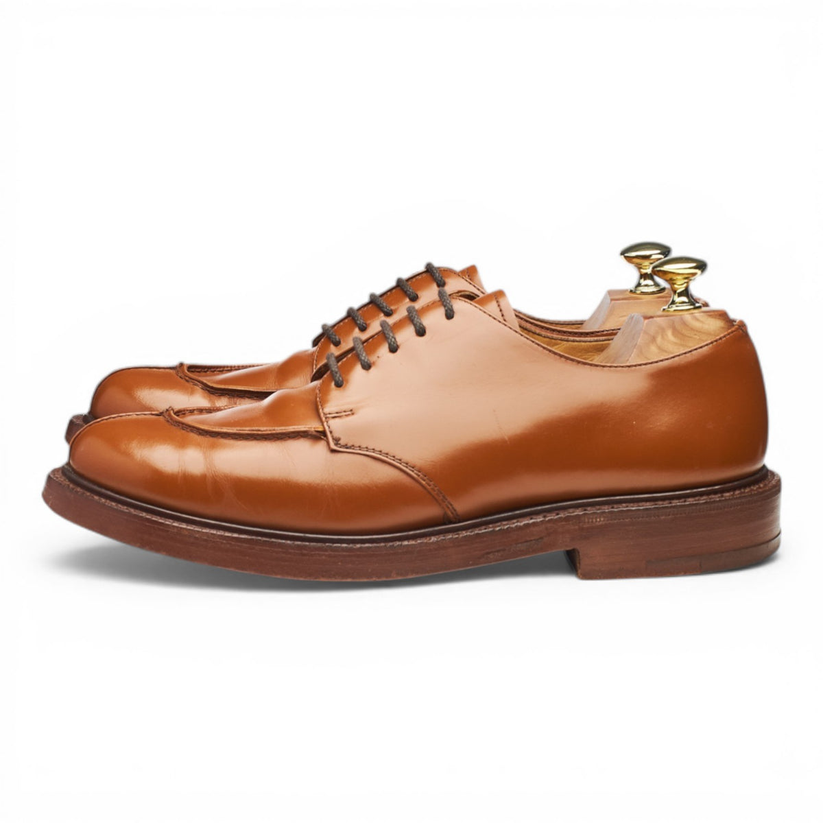 'Alex' Tan Brown Leather Split Toe Derby UK 7.5 F