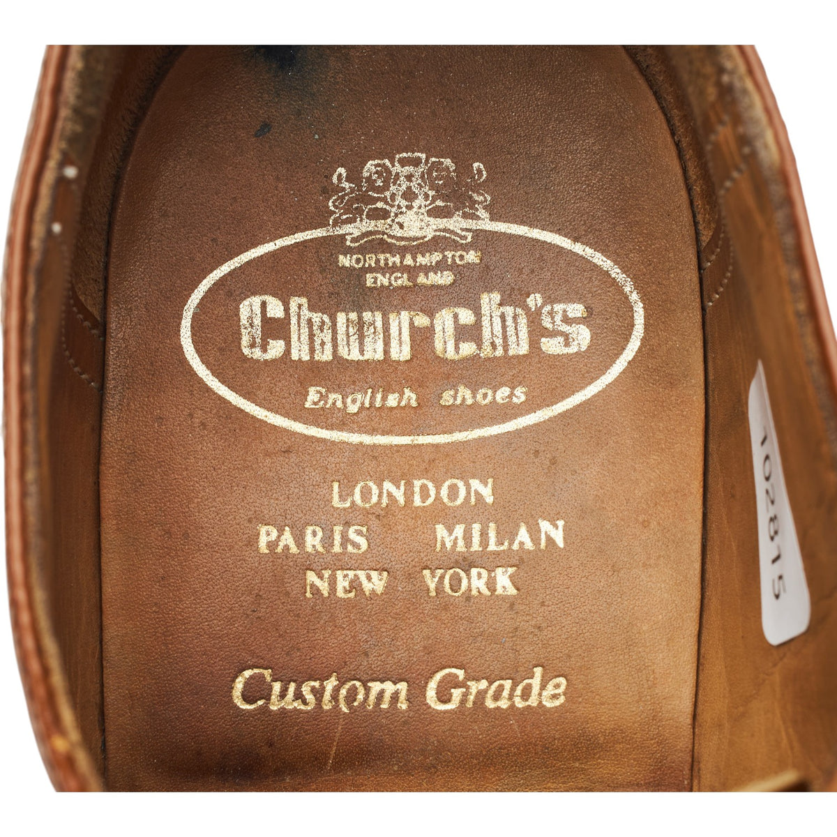 'Alex' Tan Brown Leather Split Toe Derby UK 7.5 F