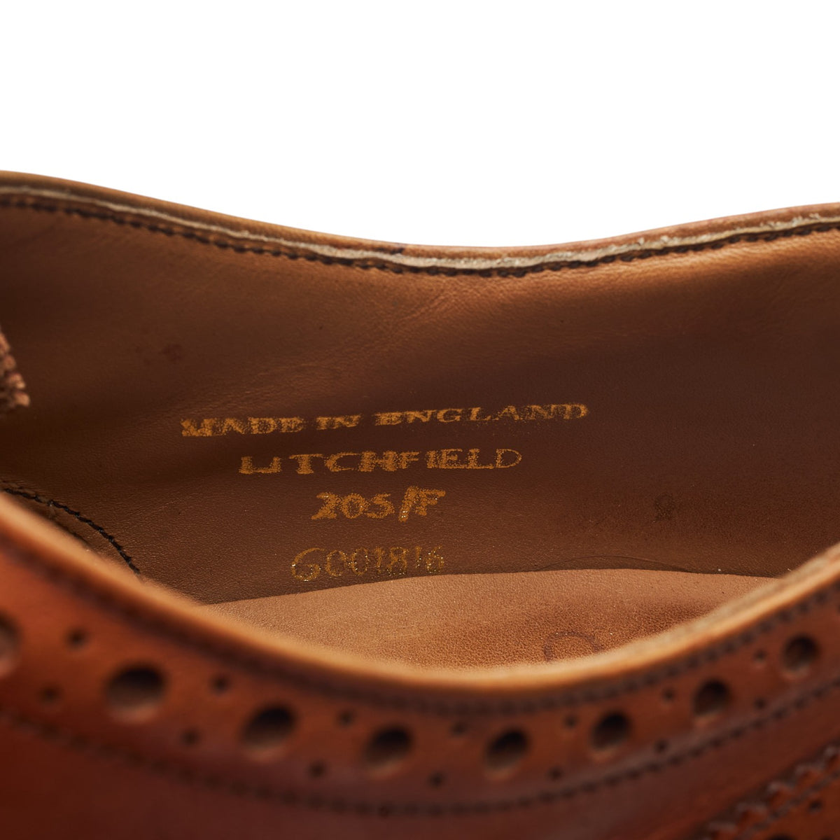 'Litchfield' Tan Brown Leather Oxford Brogues UK 9 F