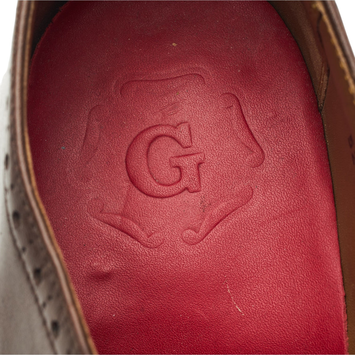 'Matthew' Dark Brown Leather Oxford Semi Brogues UK 9 F