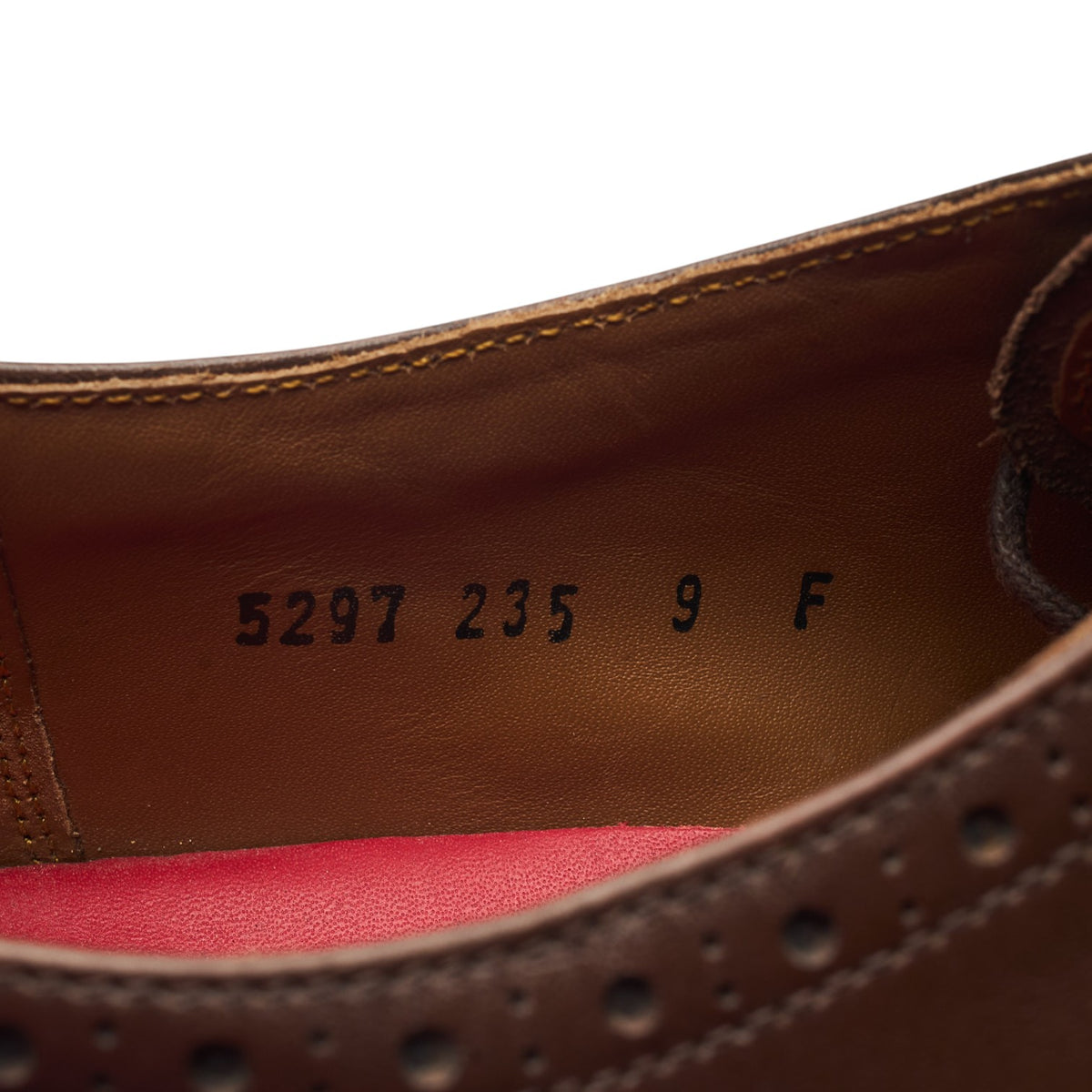 'Matthew' Dark Brown Leather Oxford Semi Brogues UK 9 F