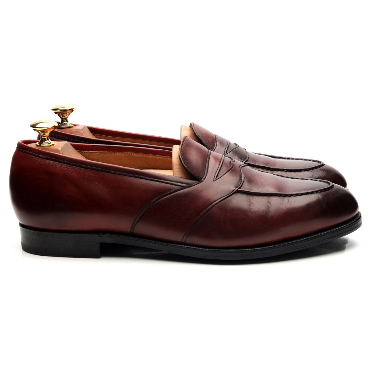 &#39;Montpellier&#39; Burgundy Leather Loafers UK 9.5 E