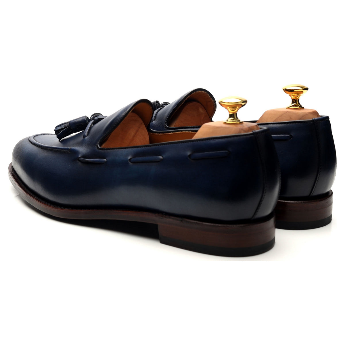&#39;Barcelona ll&#39; Blue Leather Tassel Loafers UK 12 F