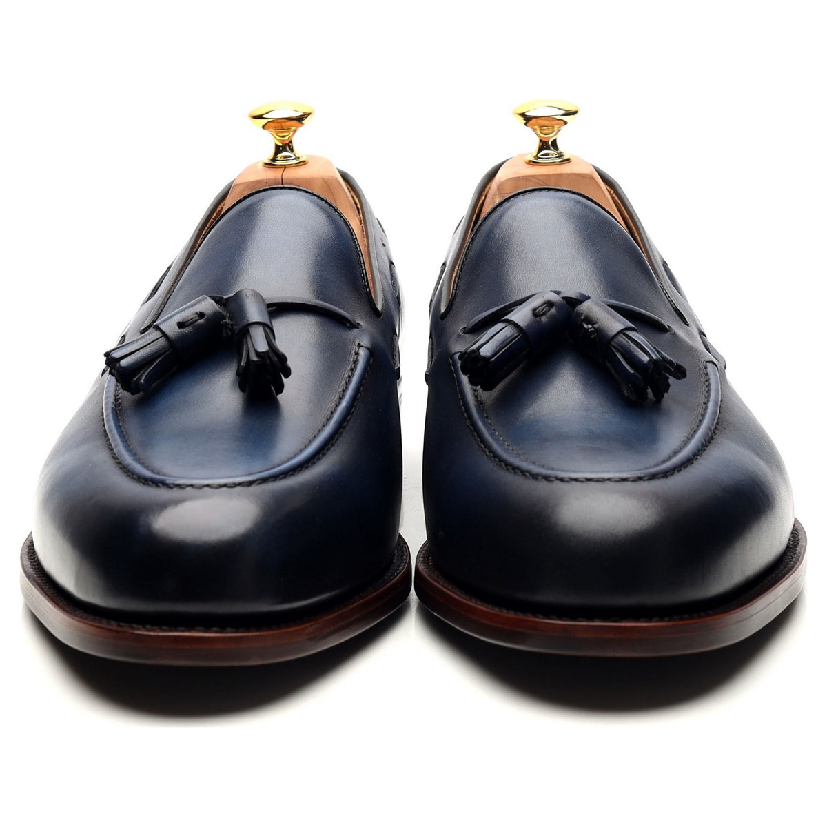 &#39;Barcelona ll&#39; Blue Leather Tassel Loafers UK 12 F