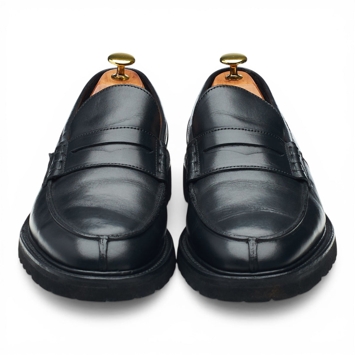 'James' Black Leather Loafers UK 9