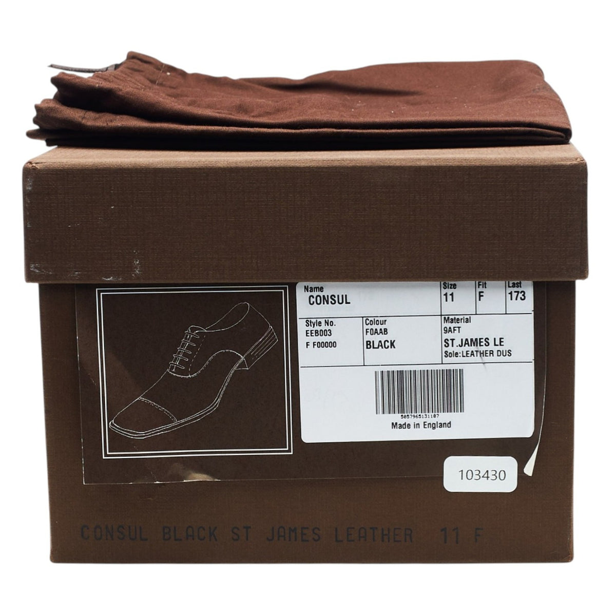 'Consul' Black St. James Leather Oxford UK 11 F