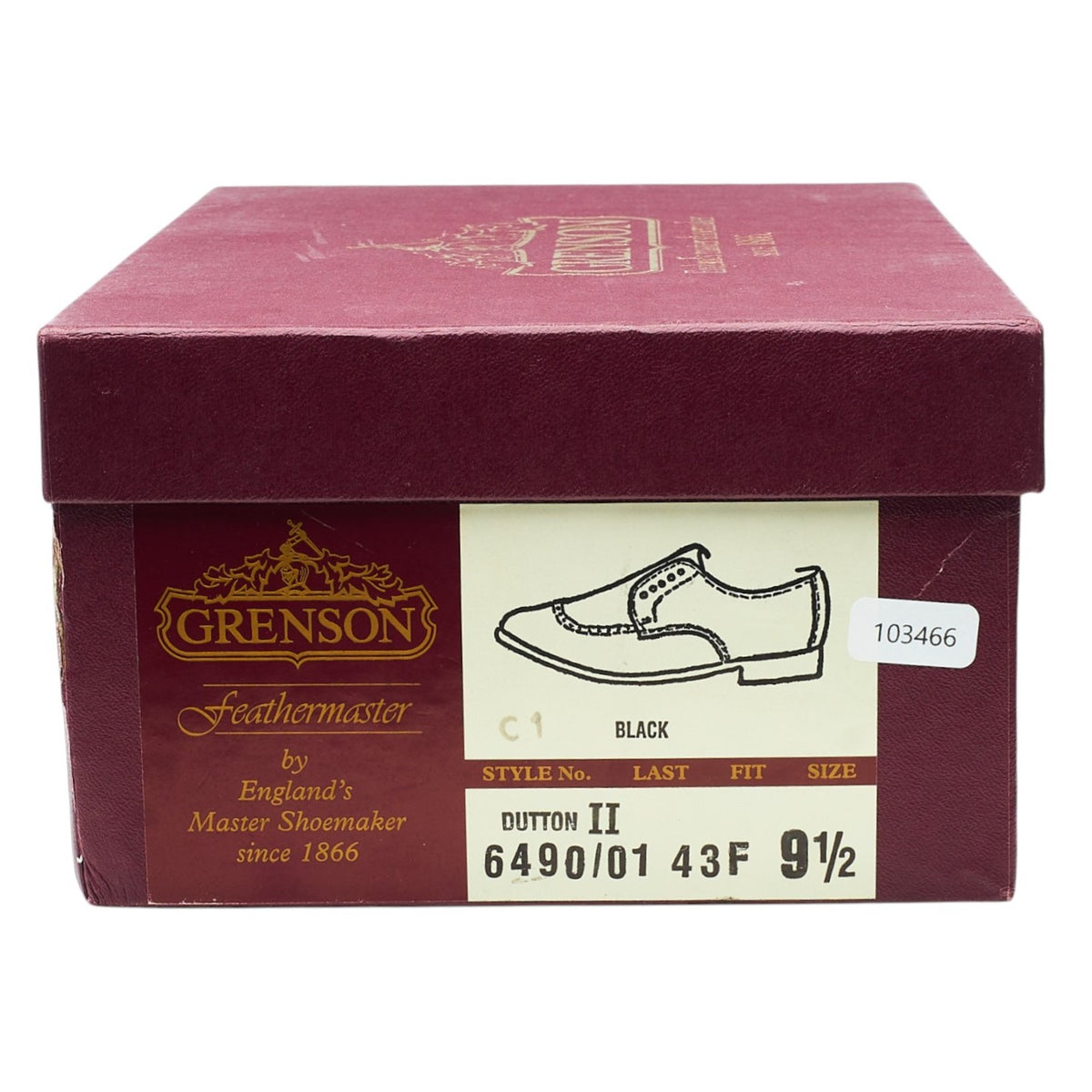 Vintage 'Dutton II' Black Leather Split Toe Derby UK 9.5 F