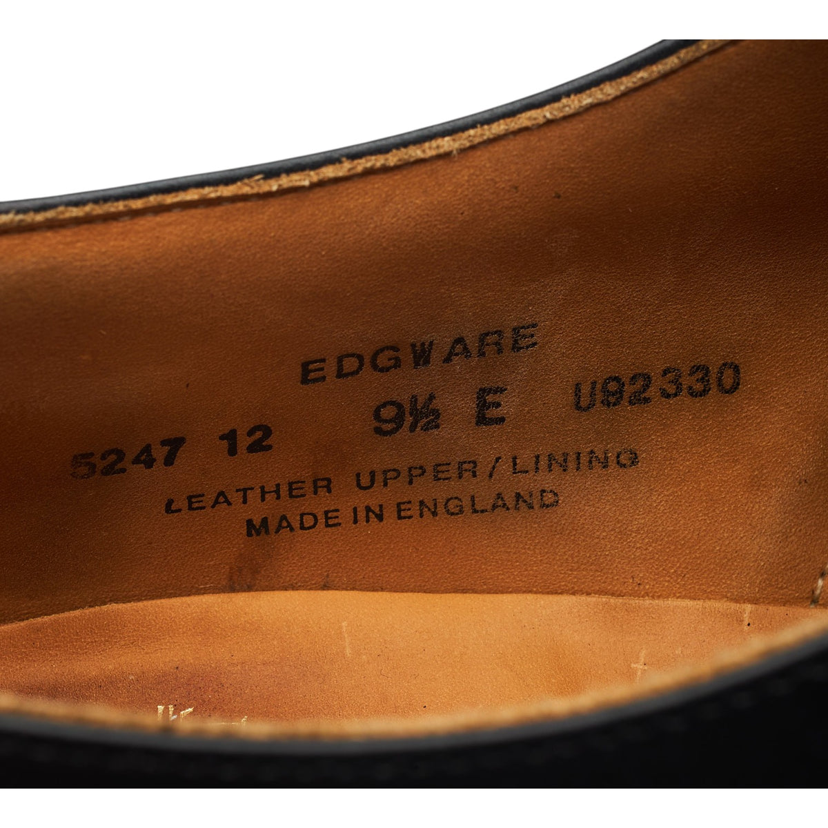 'Edgware' Black Leather Oxford Brogues UK 9.5 E