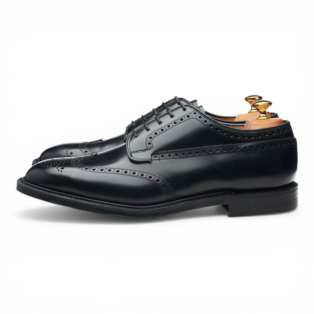 'Grafton' Black Leather Derby Brogues UK 10 F