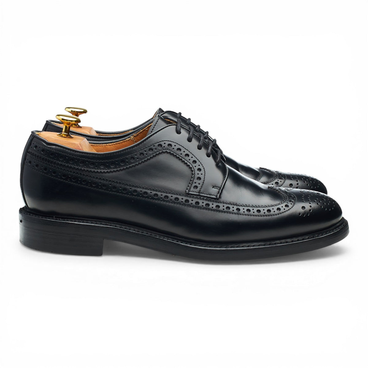 '3681' Black Leather Derby Brogues UK 8