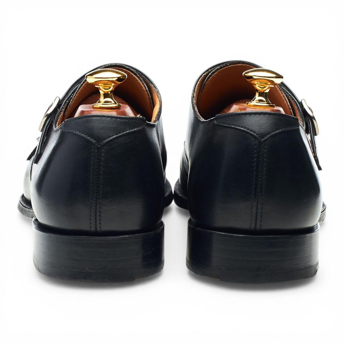 'Bicester' Black Leather Double Monk Strap UK 9 F