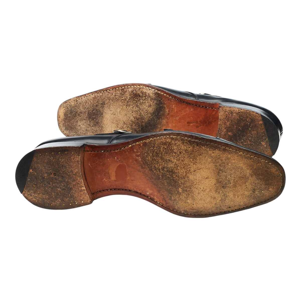 'Bicester' Black Leather Double Monk Strap UK 9 F