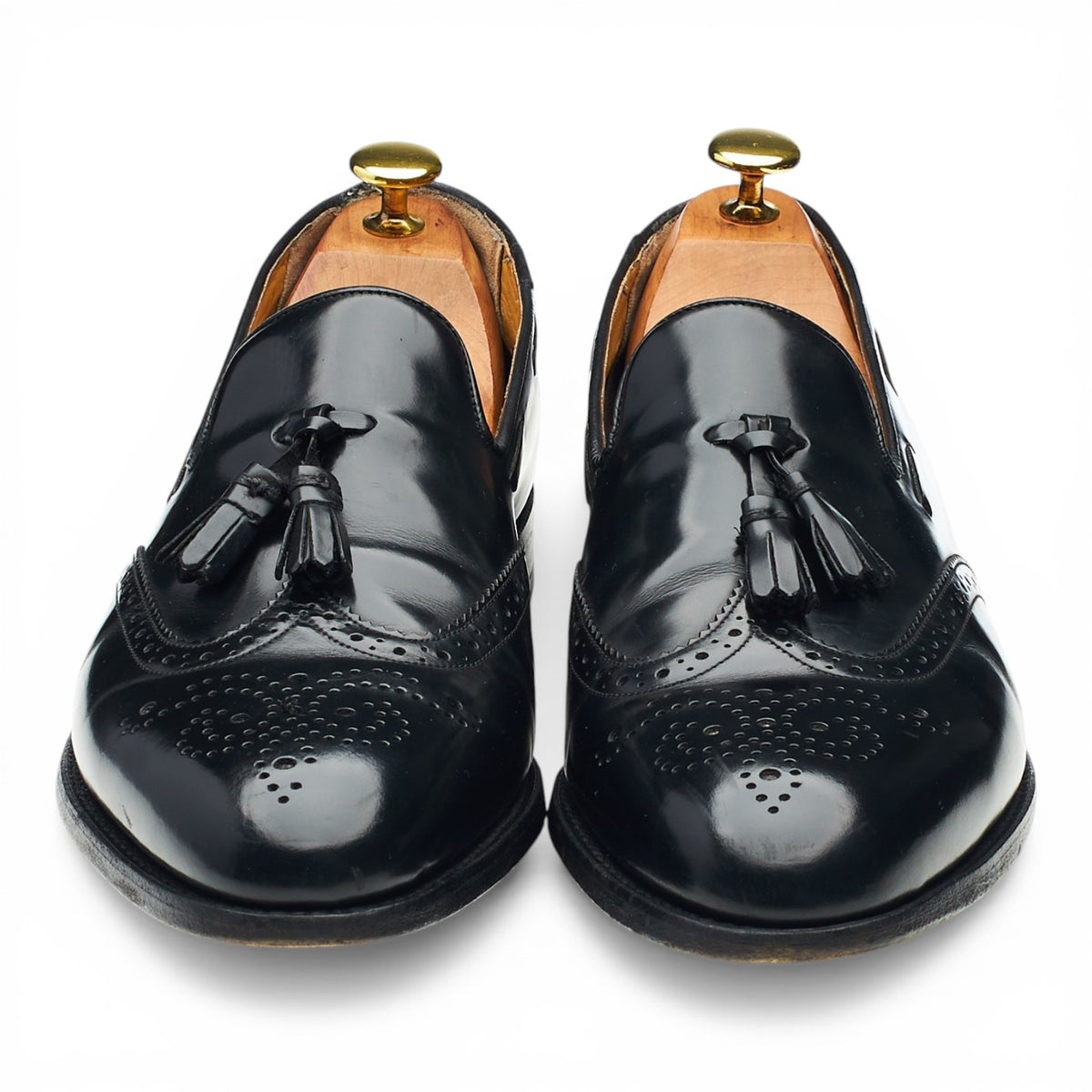'Clive' Black Leather Loafers UK 8.5 F