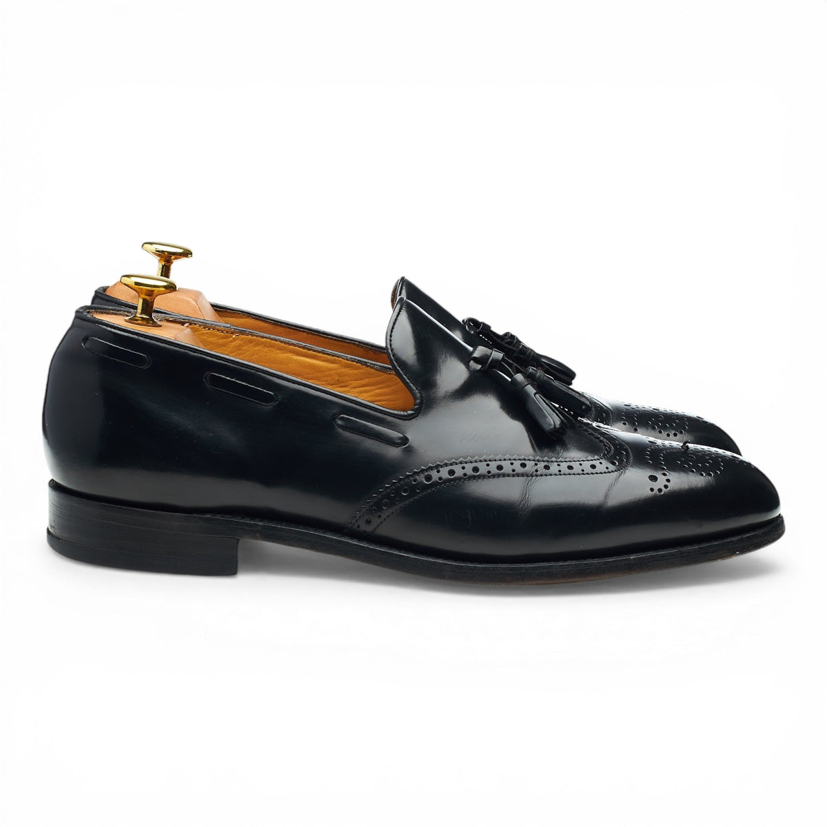 'Clive' Black Leather Loafers UK 8.5 F