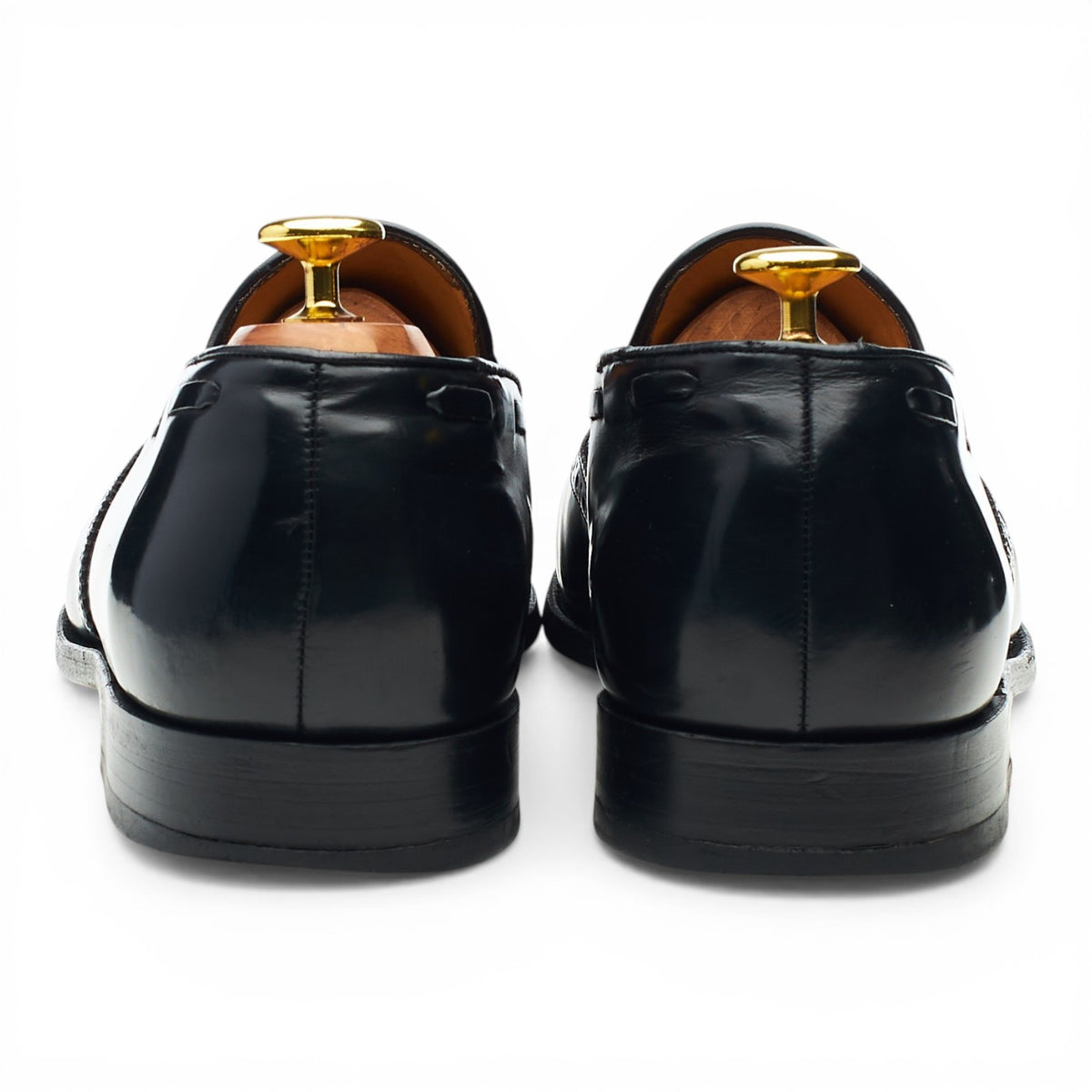 'Clive' Black Leather Loafers UK 8.5 F