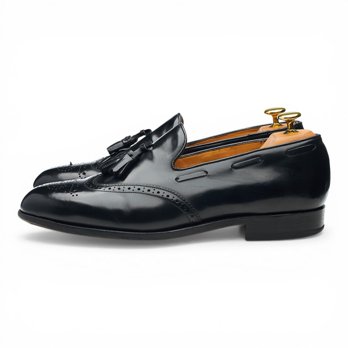 'Clive' Black Leather Loafers UK 8.5 F