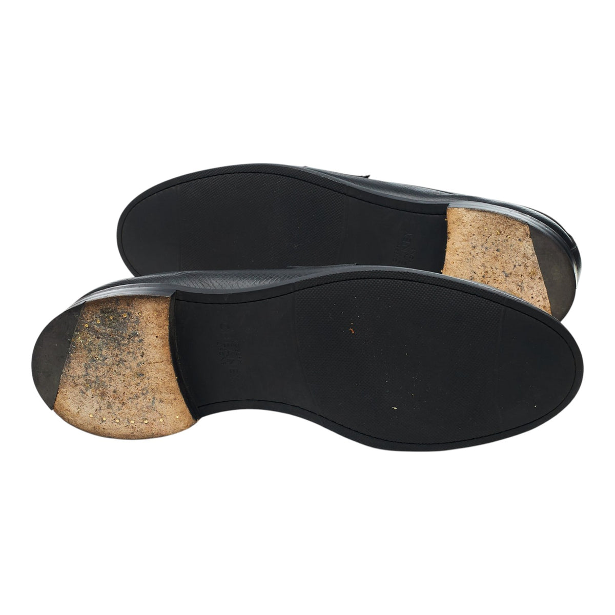 'Harvey' Black Hatch Grain Leather Horsebit Loafers UK 10 F