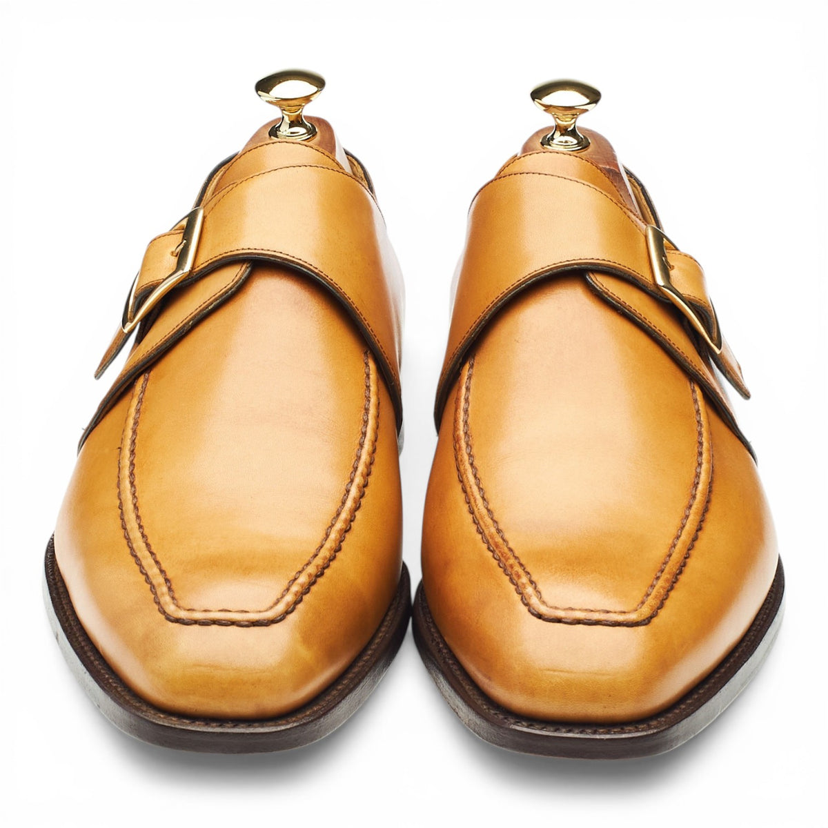Tan Brown Leather Monk Strap UK 9 FX